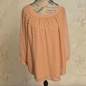 Cato Light‎ Coral Chevron Blouse